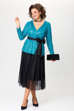 Нарядный комплект туники с пайетками и сеточной юбки Lady Secret 1647 - фото 3