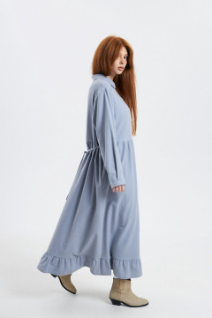 Платье прямого силуэта из мягкой хлопковой фланели Individual design 24241 голубой - фото 2