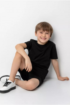 Шорты прямого кроя из трикотажа для мальчика Франтишка 3591 д-24с-156-с78 черный - фото 3