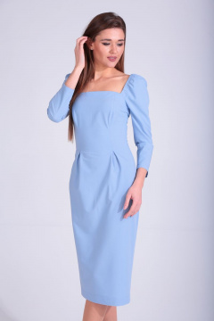 Круглогодичное нарядное платье из текстиля с вырезом и вставками Your size 2072 - фото 4