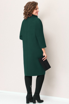 Миди платье из вискозы и трикотажа с украшением VOLNA 1316 бутылочный - фото 3