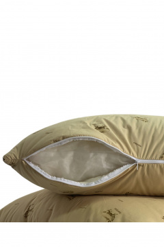 подушка хлопковая круглая стандартная с чехлом съемным Delford 1ШП/л-УП21 бежевый_с_рисунком - фото 3