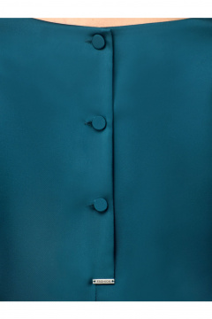 Летний комплект блуза и брюки из текстиля с V-вырезом Мишель стиль 1160-1 изумруд - фото 3