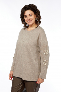 Комплект брюки и джемпер из трикотажа и экокожи для повседневного стиля Jurimex 3254 - фото 3