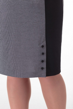 Платье деловое из трикотажа с контрастной отделкой Anelli 947 серо-черный - фото 3