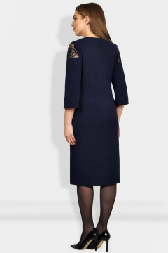 Платье кружево и трикотаж полуприлегающего силуэта Fortuna ШЖ 665 синий - фото 2