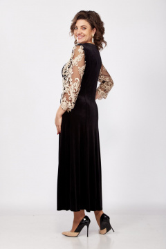 Нарядное платье из гипюра и велюра с цветочным рисунком Mira Fashion 5330 - фото 5