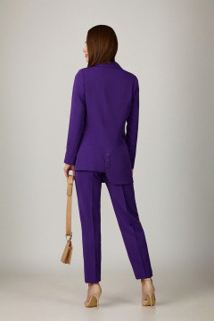 Брюки и жакет из костюмной ткани в фиолетовом стиле Rosheli 967/2 фиолетовый - фото 3