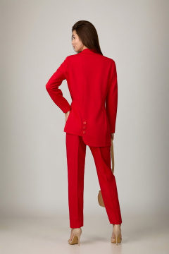 Брюки и жакет из костюмной ткани в красном стиле Rosheli 967/3 красный - фото 2