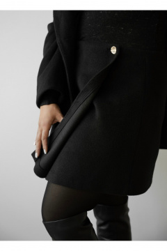 Юбка на запах из теплой ткани для повседневной SK Brand SK7200 черный - фото 4