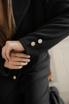 Жакет удлиненный прямой стиль на каждый день из вискозы SK Brand SK7201 черный - фото 4