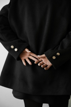 Жакет удлиненный прямой стиль на каждый день из вискозы SK Brand SK7201 черный - фото 2