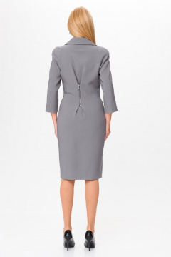 Платье серое полуприлегающего силуэта с воротником-стойкой Gamma Gracia 801 серый - фото 5