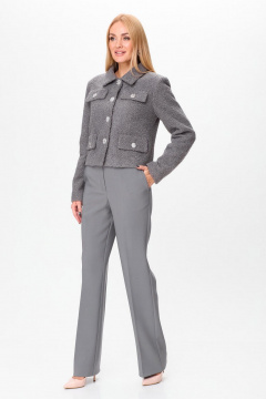 Комплект брюки и жакет из текстиля с рельефами Gamma Gracia 804 серый - фото 3