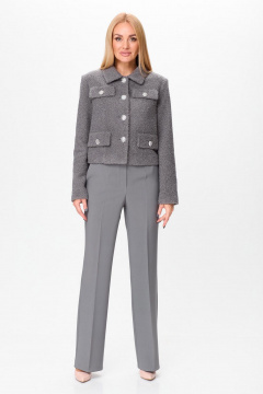 Комплект брюки и жакет из текстиля с рельефами Gamma Gracia 804 серый - фото 1