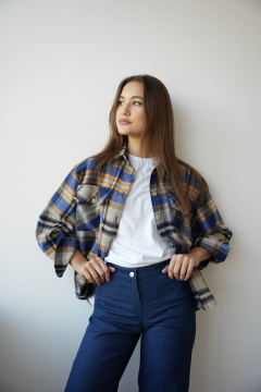 Брюки джинсовые прямого кроя с карманами SK Brand SK7204 синий - фото 4