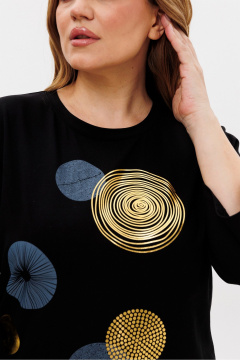 Джемпер с принтом змеи из трикотажа хлопка Rumoda 2239 черный - фото 5