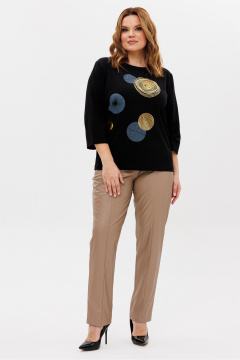 Джемпер с принтом змеи из трикотажа хлопка Rumoda 2239 черный - фото 3