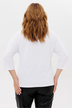 Джемпер с принтом змеи из трикотажа хлопка Rumoda 2241 белый_змея - фото 5