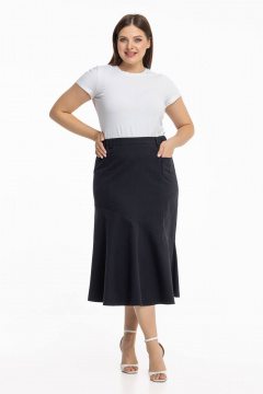 Джинсовая юбка с расширением и клиньями для повседневности Avila 0980 черный - фото 1