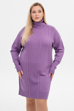 Платье с рисунком из кос из кашемира и мерина AREOLA 10382 фиалка - фото 4