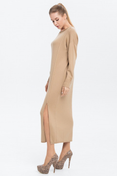 Платье вязаное прямое свободное с разрезом AREOLA 10383 щербет - фото 2