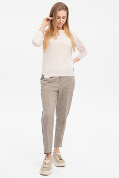 Джемпер молочный облегающий с круглым вырезом AREOLA 10457 брюле - фото 3