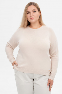 Джемпер молочный облегающий с круглым вырезом AREOLA 10457 брюле - фото 2