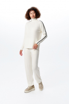 Джемпер свободный из шерстяной итальянской пряжи AREOLA 10460 жемчуг - фото 3