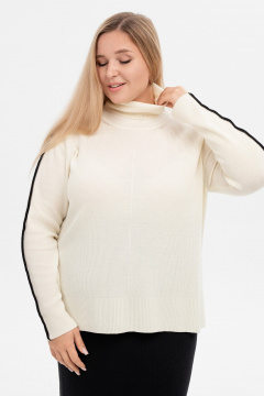 Джемпер свободный из шерстяной итальянской пряжи AREOLA 10460 жемчуг - фото 2