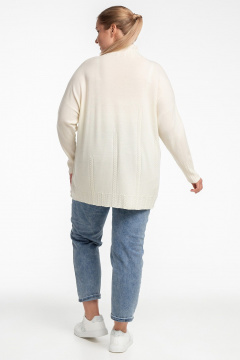 Джемпер-тuerra из кашемира с косами и стойкой AREOLA 10466 жемчуг - фото 4