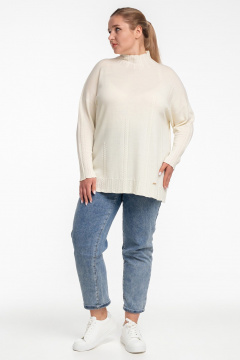 Джемпер-тuerra из кашемира с косами и стойкой AREOLA 10466 жемчуг - фото 2