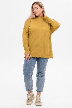 Джемпер-тuerra из кашемира с косами и длинным рукавом AREOLA 10466 карри - фото 5