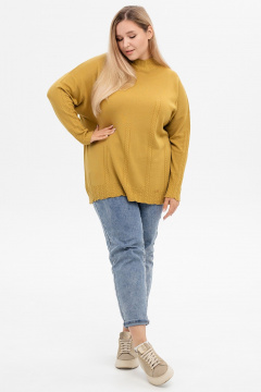 Джемпер-тuerra из кашемира с косами и длинным рукавом AREOLA 10466 карри - фото 4