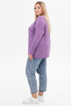 Джемпер-тuerda из кашемира с косами и длинным рукавом AREOLA 10466 фиалка - фото 5