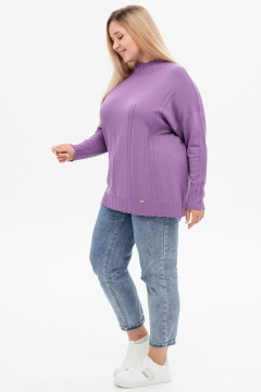 Джемпер-тuerda из кашемира с косами и длинным рукавом AREOLA 10466 фиалка - фото 4