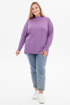 Джемпер-тuerda из кашемира с косами и длинным рукавом AREOLA 10466 фиалка - фото 3
