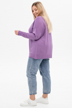 Джемпер-тuerda из кашемира с косами и длинным рукавом AREOLA 10466 фиалка - фото 2