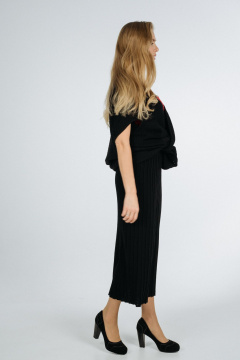 Юбка вязаная расклешенная в плиссе с эластановой тесьмой AREOLA 10694 неро - фото 4
