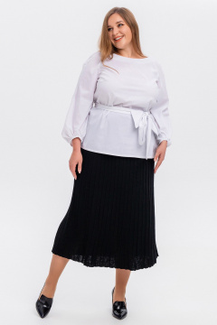 Юбка вязаная расклешенная в плиссе с эластановой тесьмой AREOLA 10694 неро - фото 3