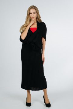 Юбка вязаная расклешенная в плиссе с эластановой тесьмой AREOLA 10694 неро - фото 2