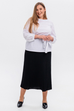 Юбка вязаная расклешенная в плиссе с эластановой тесьмой AREOLA 10694 неро - фото 1