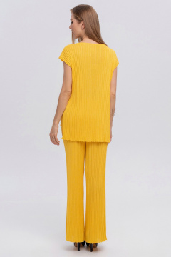 Желтые брюки плиссе из итальянской вискозы AREOLA 10793 солнце - фото 4