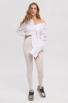 Мериновые трикотажные леггинсы на резинке для каждый день AREOLA 10794 пломбир - фото 4