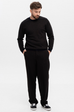 Джемпер из шерсти Меринос с полосками и классическим кроем AREOLA 10960 т.синий/торф - фото 5