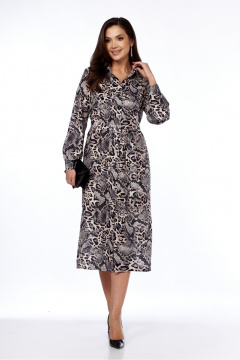 На каждый день платье-рубашка из креповой ткани с поясом БагираАнТа 1011 - фото 3