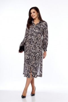 На каждый день платье-рубашка из креповой ткани с поясом БагираАнТа 1011 - фото 2