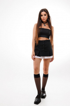 Бандо-топ из вискозы на лето, эластичный и универсальный Anelli 767 ночь - фото 5