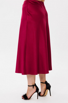 Красивая юбка из атласа с косым кроем и молнией Anelli 1291 вишневая_наливка - фото 4