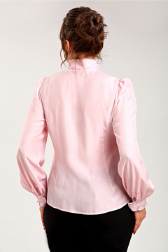 Блуза прямого кроя с вытачками и рюшей в демисезон Таир-Гранд 62439 розовый - фото 2